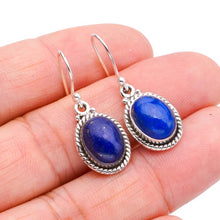 StarGems  Natural Lapis Lazuli Handmade 925 Sterling Silver Earrings 1.25" F5656