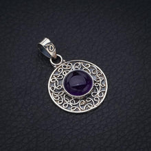 StarGems  Natural Amethyst Handmade 925 Sterling Silver Pendant 1.25" F5350