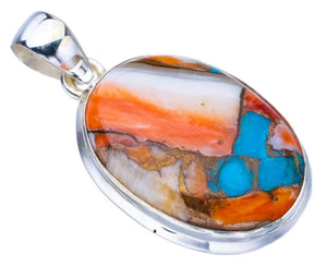 StarGems® Natural Copper Chalcedony Handmade 925 Sterling Silver Pendant 1.5" F3712