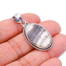 StarGems  Natural Zebra Calcite Handmade 925 Sterling Silver Pendant 1.5" F4562