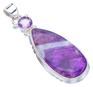 StarGems  Natural Chevron Amethyst Amethyst Handmade 925 Sterling Silver Pendant 2" F5175