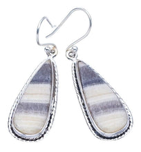 StarGems  Natural Zebra Calcite Handmade 925 Sterling Silver Earrings 1.75" F5505