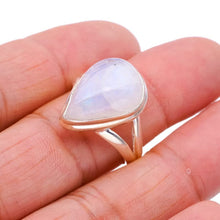 StarGems  Natural Moonstone Handmade 925 Sterling Silver Ring 9.75 F0660