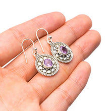 StarGems® Natural Amethyst Handmade Boho 925 Sterling Silver Earrings 1" T4474