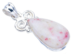 StarGems  Natural Rhodonite Handmade 925 Sterling Silver Pendant 1.5" F3789