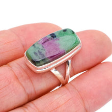 StarGems® Natural Ruby Zoisite Handmade 925 Sterling Silver Ring 7.75 F1652