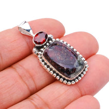 StarGems  Natural Eudialite Garnet Handmade 925 Sterling Silver Pendant 1.5" F4795