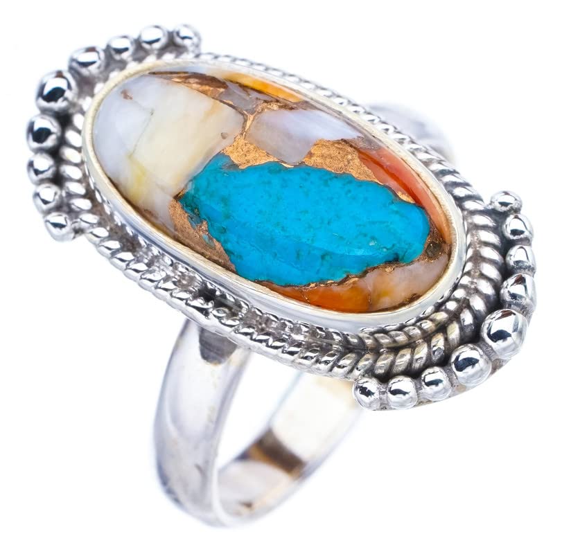 StarGems® Natural Copper Chalcedony Handmade 925 Sterling Silver Ring 8.75 F1692