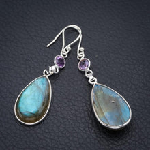 StarGems  Natural Labradorite Handmade 925 Sterling Silver Earrings 2" F5764