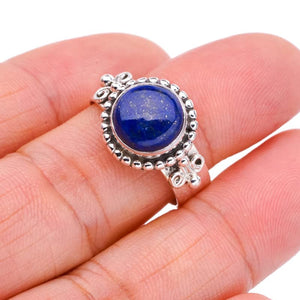 StarGems® Natural Lapis Lazuli Handmade 925 Sterling Silver Ring 9.25 F1810