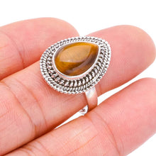 StarGems  Natural Tigers Eye Handmade 925 Sterling Silver Ring 9.25 F1897