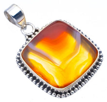 StarGems® Natural Botswana Agate Handmade 925 Sterling Silver Pendant 1.5" F4462