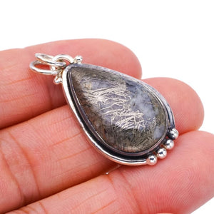 StarGems  Natural ApacheParmyorite Handmade 925 Sterling Silver Pendant 1.5" F4295