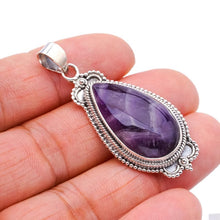 StarGems® Natural Chevron Amethyst Handmade 925 Sterling Silver Pendant 1.75" F4082