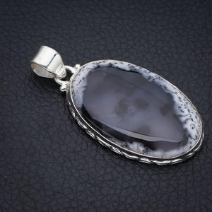 StarGems  Natural Dendritic Opal Handmade 925 Sterling Silver Pendant 2" F3796