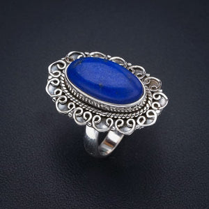 StarGems  Natural Lapis Lazuli Handmade 925 Sterling Silver Ring 6.75 F1803