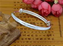 StarGems  Adjustable Carved Multi “Fu” Handmade 999 Sterling Silver Bangle Bracelet For Women Cb0207