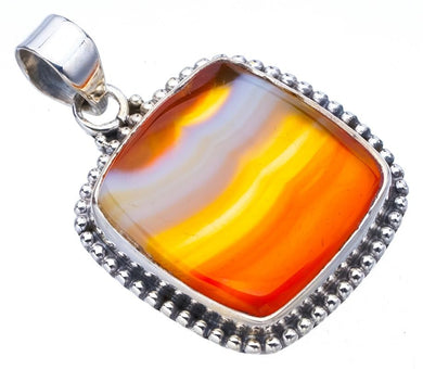 StarGems  Natural Botswana Agate Handmade 925 Sterling Silver Pendant 1.5