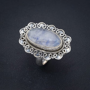 StarGems  Natural Moonstone Handmade 925 Sterling Silver Ring 6.75 F2562