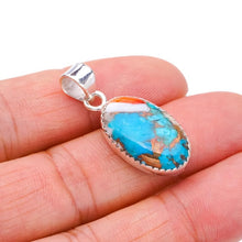 StarGems  Natural Copper Chalcedony Handmade 925 Sterling Silver Pendant 1.25" F3710