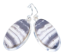 StarGems  Natural Zebra Calcite Handmade 925 Sterling Silver Earrings 1.75" F5529