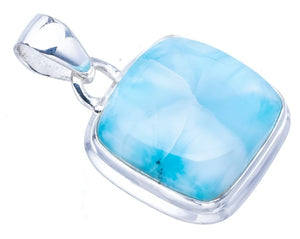 StarGems  Natural Larimar Handmade 925 Sterling Silver Pendant 1" F3417