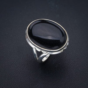 StarGems  Natural Black Onyx Handmade 925 Sterling Silver Ring 5.5 F0527