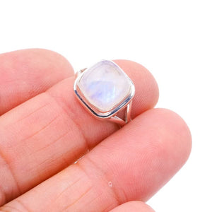 StarGems  Natural Moonstone Handmade 925 Sterling Silver Ring 5 F0724