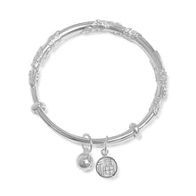 StarGems® Adjustable Blossom bell and 'Fu' Handmade 999 Sterling Silver Bangle Bracelet For Women Cb0170