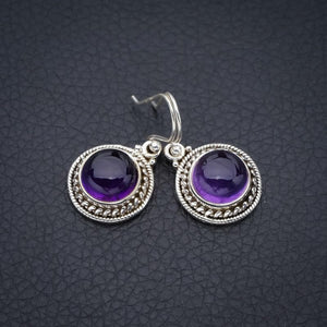 StarGems  Natural Amethyst Handmade 925 Sterling Silver Earrings 1.25" F5602