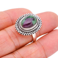 StarGems® Natural Ruby Zoisite Handmade 925 Sterling Silver Ring 8.5 F1336