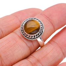 StarGems  Natural Tiger Eye Handmade 925 Sterling Silver Ring 8.5 F1107