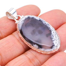 StarGems  Natural Dendritic Opal Handmade 925 Sterling Silver Pendant 2" F3796