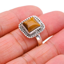 StarGems  Natural Tiger Eye Handmade 925 Sterling Silver Ring 8.5 F1128