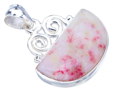 StarGems  Natural Rhodonite Handmade 925 Sterling Silver Pendant 1.25