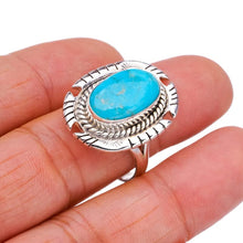 StarGems  Natural Turquoise Pigeon Handmade 925 Sterling Silver Ring 9 F2334