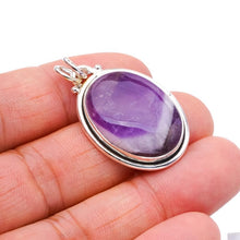 StarGems  Natural Chevron Amethyst Handmade 925 Sterling Silver Pendant 1.5" F4055