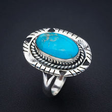 StarGems  Natural Turquoise Pigeon Wings Handmade 925 Sterling Silver Ring 9 F0309