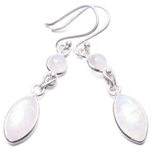 StarGems  Natural Rainbow Moonstone Handmade Unique 925 Sterling Silver Earrings 1.75" Y3744