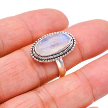 StarGems® Natural Moonstone Handmade 925 Sterling Silver Ring 8.75 F3073