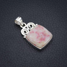 StarGems  Natural Rhodonite Handmade 925 Sterling Silver Pendant 1.25" F3793