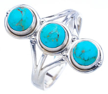 StarGems  Natural Turquoise Handmade 925 Sterling Silver Ring 8.75 F0403