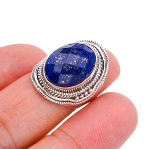 StarGems  Natural Lapis Lazuli Handmade 925 Sterling Silver Ring 5.75 F1808