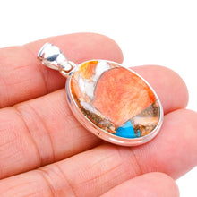 StarGems  Natural Copper Chalcedony Handmade 925 Sterling Silver Pendant 1.5" F3755