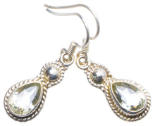 StarGems  Natural Green Amethyst Handmade Unique 925 Sterling Silver Earrings 1.25" X4846