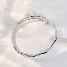 StarGems  Adjustable Double Lotus Handmade 999 Sterling Silver Bangle Bracelet For Women Cb0146