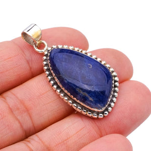 StarGems  Natural Sodalite Handmade 925 Sterling Silver Pendant 1.75" F5204