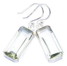 StarGems  Natural Green Amethyst Handmade 925 Sterling Silver Earrings 1.5" F5825