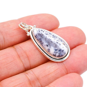 StarGems® Natural Dendritic Opal Handmade 925 Sterling Silver Pendant 1.5" F3839