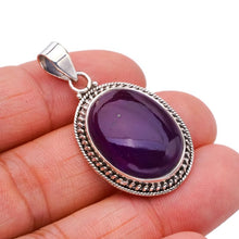 StarGems® Natural Amethyst Handmade 925 Sterling Silver Pendant 1.5" F5317